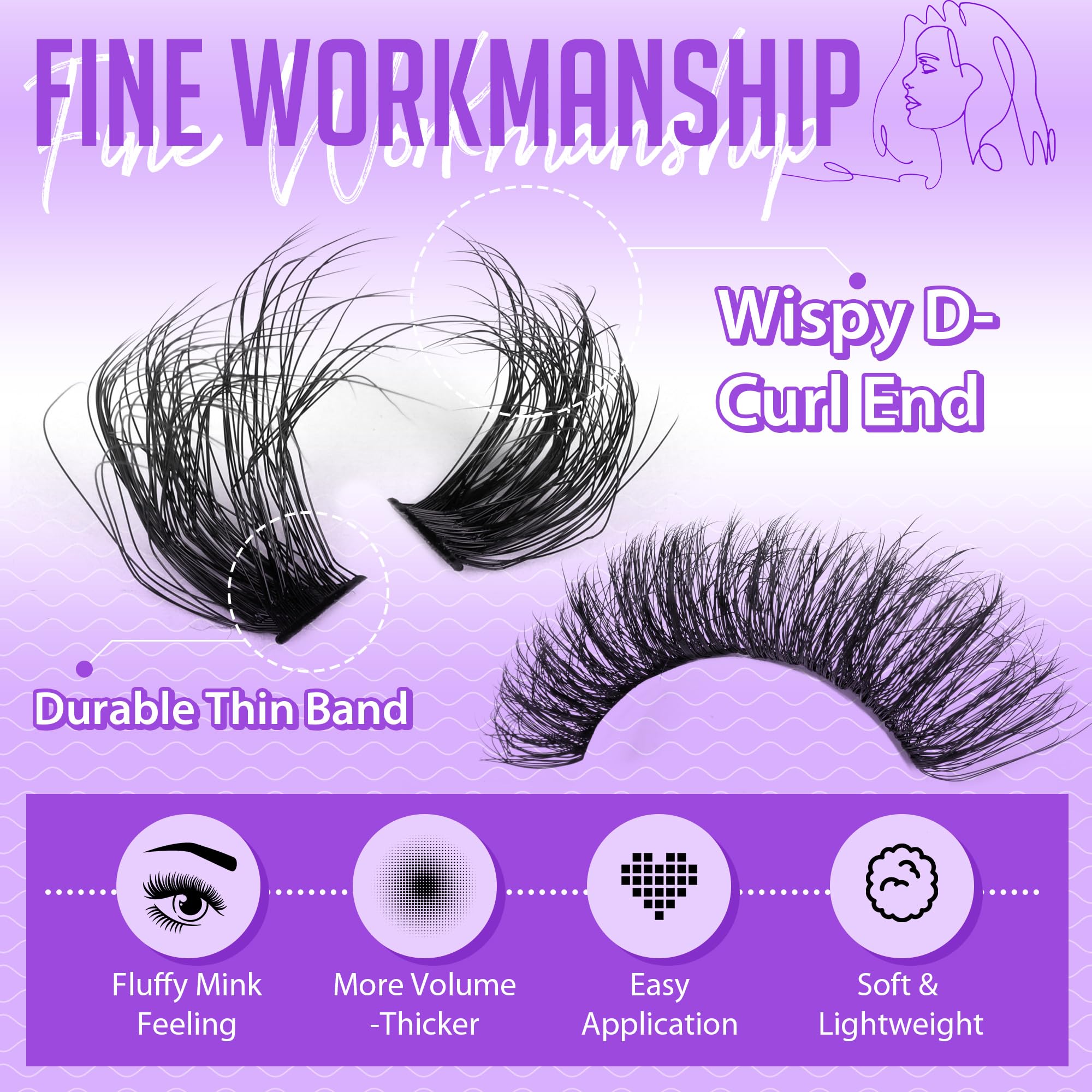 Fluffier Lash Clusters Kit 12-18mm Cluster Eyelash Extensions 100D Volume Individual Lashes Clusters Thick Lash Extension Kit 160pcs pestañas pelo a pelo with tweezers by ALPHONSE